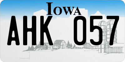 IA license plate AHK057