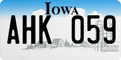 IA license plate AHK059