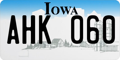 IA license plate AHK060