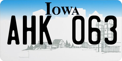 IA license plate AHK063