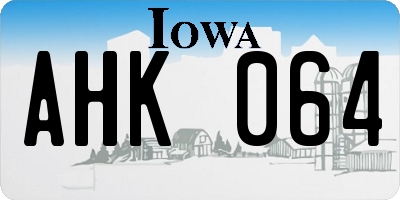 IA license plate AHK064