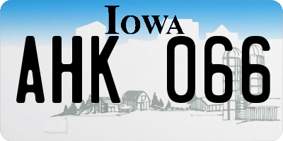 IA license plate AHK066