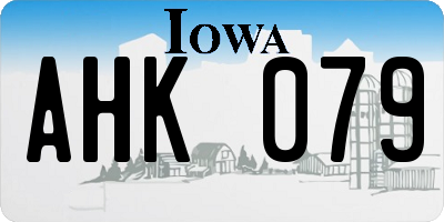 IA license plate AHK079
