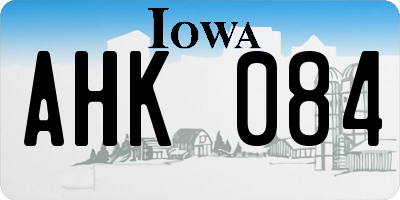 IA license plate AHK084
