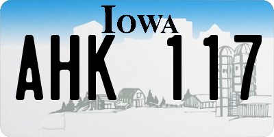 IA license plate AHK117