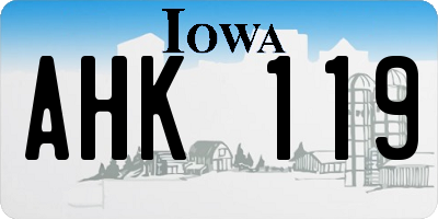 IA license plate AHK119