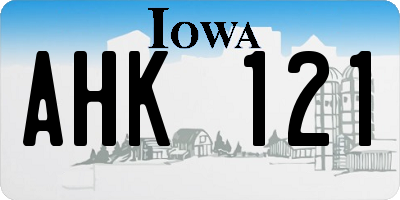 IA license plate AHK121