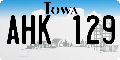 IA license plate AHK129