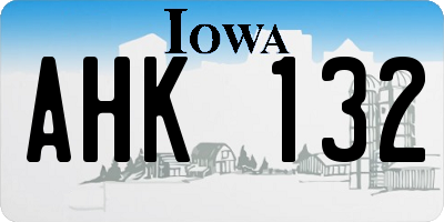 IA license plate AHK132