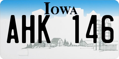 IA license plate AHK146