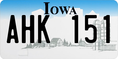 IA license plate AHK151