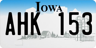 IA license plate AHK153