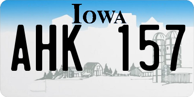 IA license plate AHK157