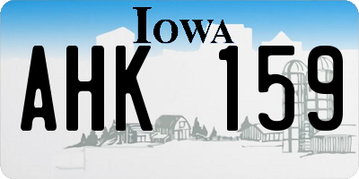 IA license plate AHK159