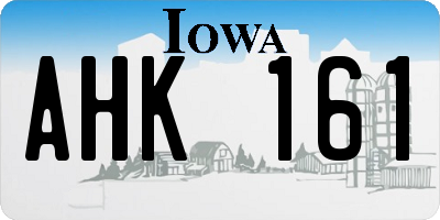 IA license plate AHK161