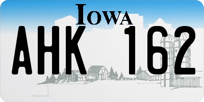 IA license plate AHK162