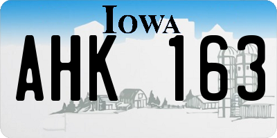 IA license plate AHK163