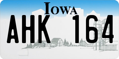 IA license plate AHK164