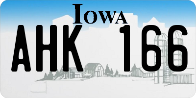 IA license plate AHK166