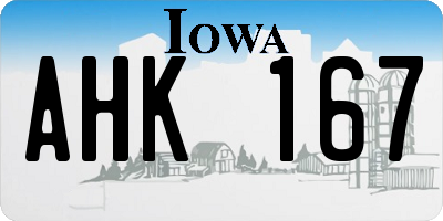IA license plate AHK167
