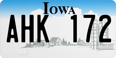IA license plate AHK172