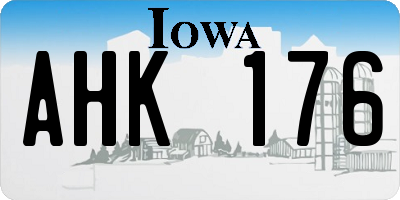 IA license plate AHK176
