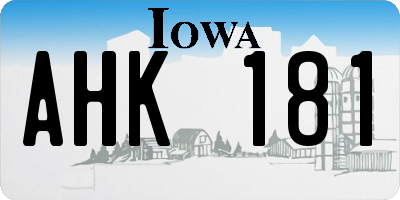 IA license plate AHK181