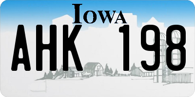 IA license plate AHK198