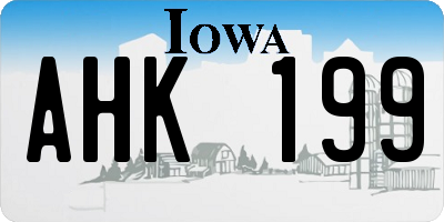 IA license plate AHK199