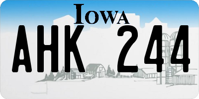 IA license plate AHK244