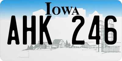 IA license plate AHK246