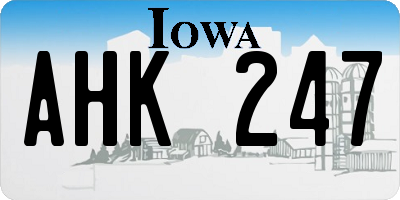 IA license plate AHK247