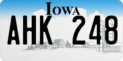 IA license plate AHK248