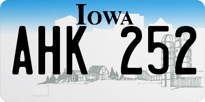 IA license plate AHK252