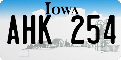 IA license plate AHK254