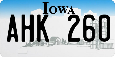 IA license plate AHK260