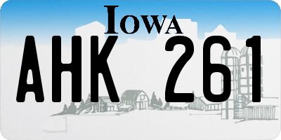 IA license plate AHK261