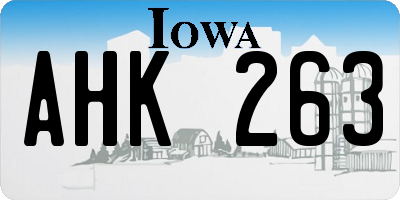 IA license plate AHK263
