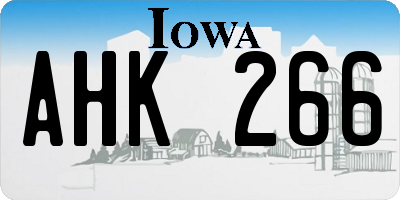IA license plate AHK266