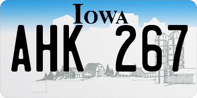 IA license plate AHK267