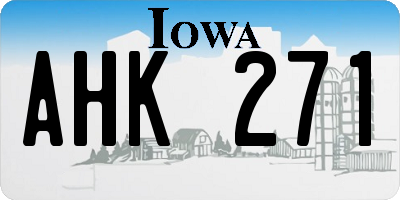 IA license plate AHK271