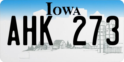 IA license plate AHK273
