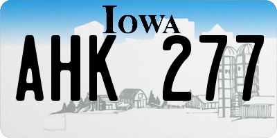 IA license plate AHK277
