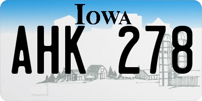 IA license plate AHK278