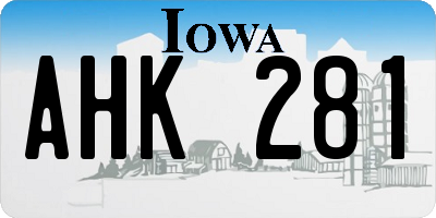 IA license plate AHK281