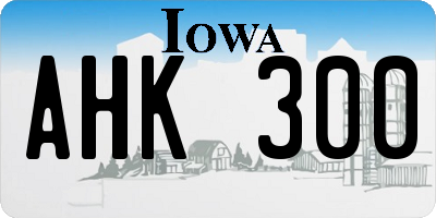 IA license plate AHK300