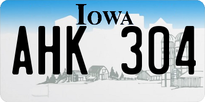 IA license plate AHK304