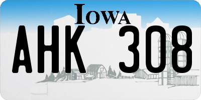 IA license plate AHK308