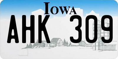 IA license plate AHK309