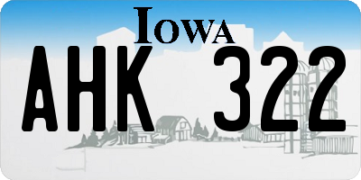 IA license plate AHK322